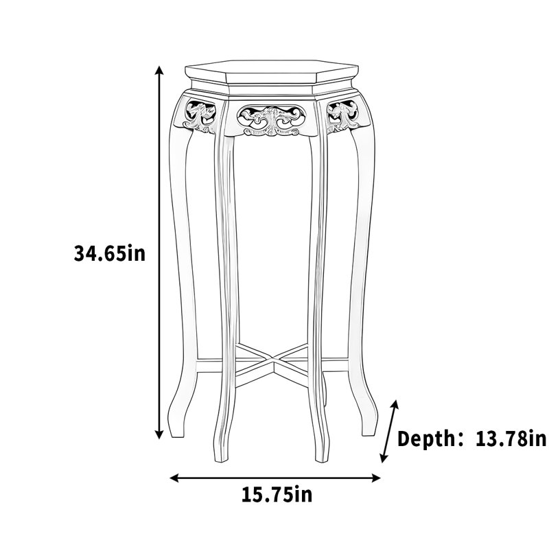 Rangement domestique hexagonal en bois massif
