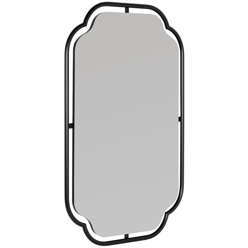 Sebastian Wall Mirorr, Matte Black, 34" H x 22.25" W