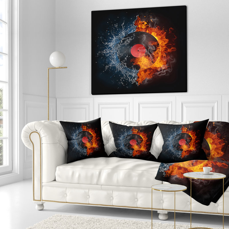 Dossier abstrait - Coussin imprimé abstrait, 18 po x 18 po, Coussin décoratif