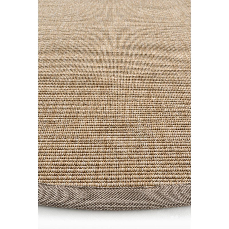 Round Ramarion Solid Colour Machine Made Indoor / Outdoor Area Rug, Round 3'11"