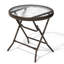 Table d'appoint d'extérieur pliée avec plateau rond en verre Hicham L 17,7 po x l 17,7 po-2040991141-2065053540