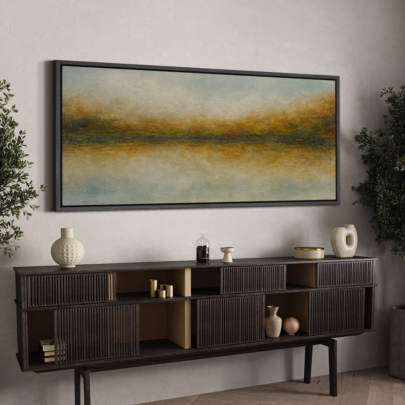 Grande impression sur toile encadrée, impression de paysage abstrait pour la décoration intérieure moderne, Noir