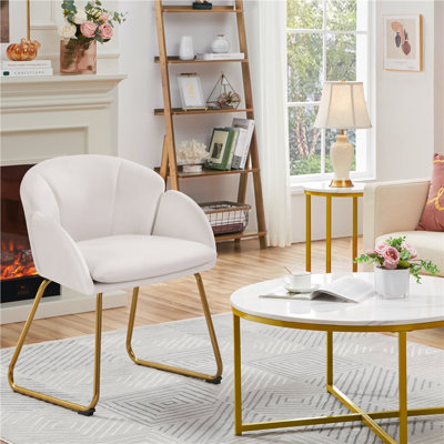 Fauteuil rembourré en velours capitonné Fitchburg