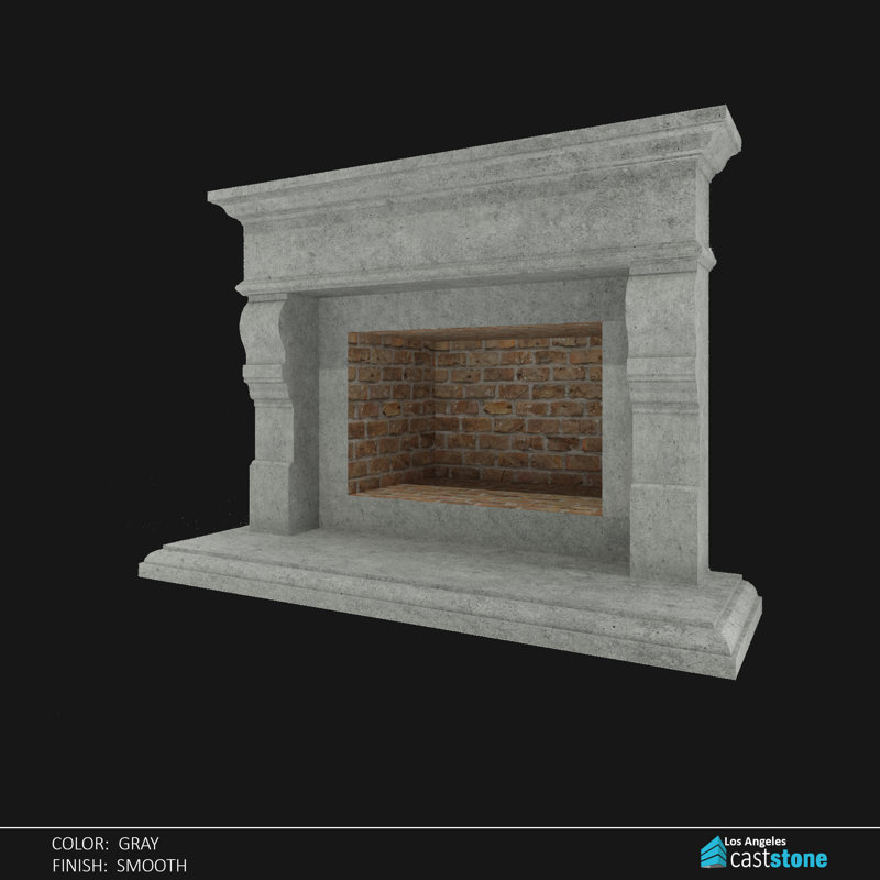Mollina Fireplace Surround, Gray Smooth