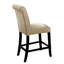 2 chaises de salle à manger en chenille noire et beige antique, dossier à volutes avec capitonnage, bois massif pour zone de chenille et beige, caractéristique, manger