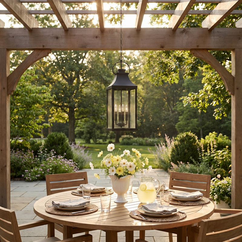 Caden 4 - Light Outdoor Hanging Lantern, Black