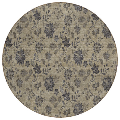 Washable Floral Indoor / Outdoor Rug