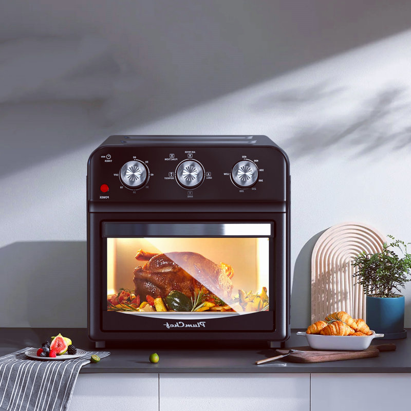 12.5-Quart Air Fryer Oven, 1500W, 4 Cooking Modes, 7-In-1 Multifunctional, Stainless Steel, Black, Black