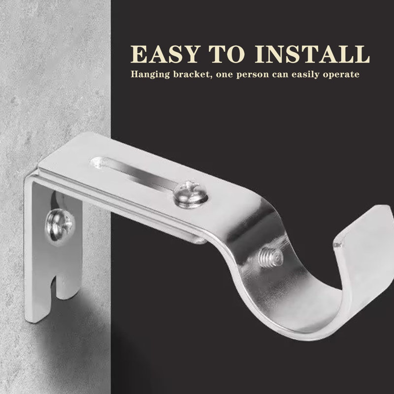 4 Pack Adjustable Curtain Rod Brackets, White
