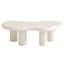 Table basse irrégulière blanc crème avec 4 pieds