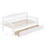 Lit de jour simple en bois de pin avec deux tiroirs de rangement-106358427