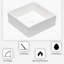 Lavabo de salle de bain vasque carrée 15X15 pouces en céramique blanche
