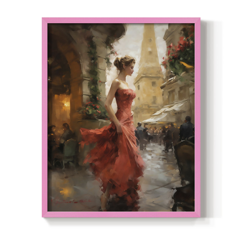 Reproduction encadrée WOMEN Series CDXLII - bois massif, H 30 po x l 24 po, Rose
