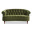 Causeuse Chesterfield, velours performance vert olive-130934314