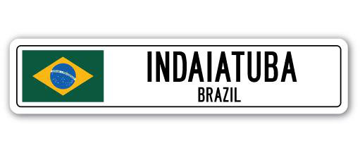 Panneau de signalisation en aluminium Indaiatuba, Brésil, H 6 po x l 24 po x P 1 po