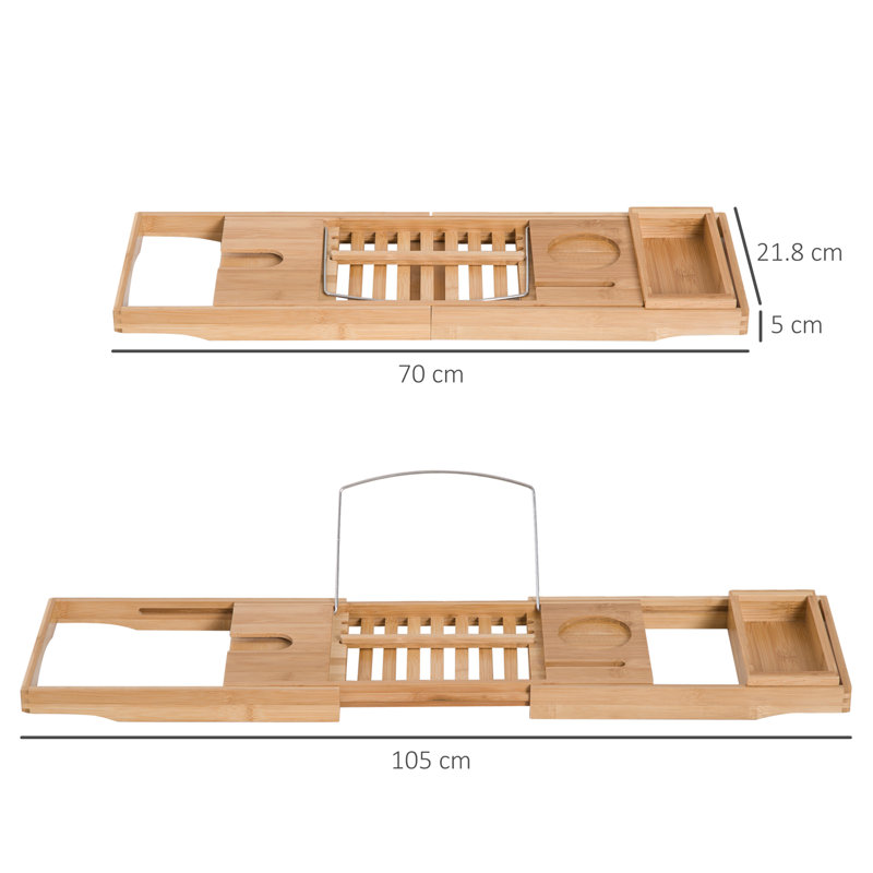 Freestanding Bamboo Bath Caddy