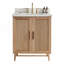 Meuble-lavabo de salle de bain autoportant 30 po entièrement assemblé en bois massif avec plateau blanc d'ingénierie entièrement assemblé
