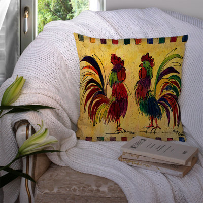 Coussin intérieur/extérieur jaune/rouge coq