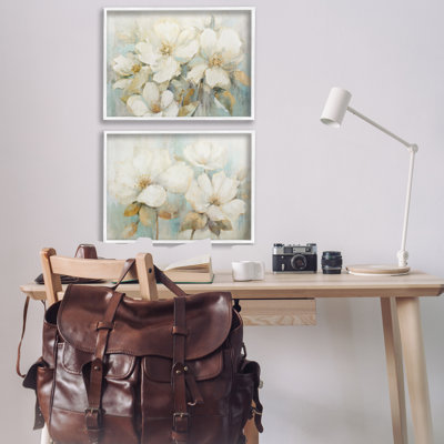 «Mixed Subtle Blossoms», ensemble de 2 impressions sur toile encadrées, design par Andrea Haase