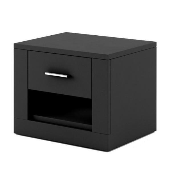 Neeyah 3 Door Manufactured Wood Wardrobe, Black