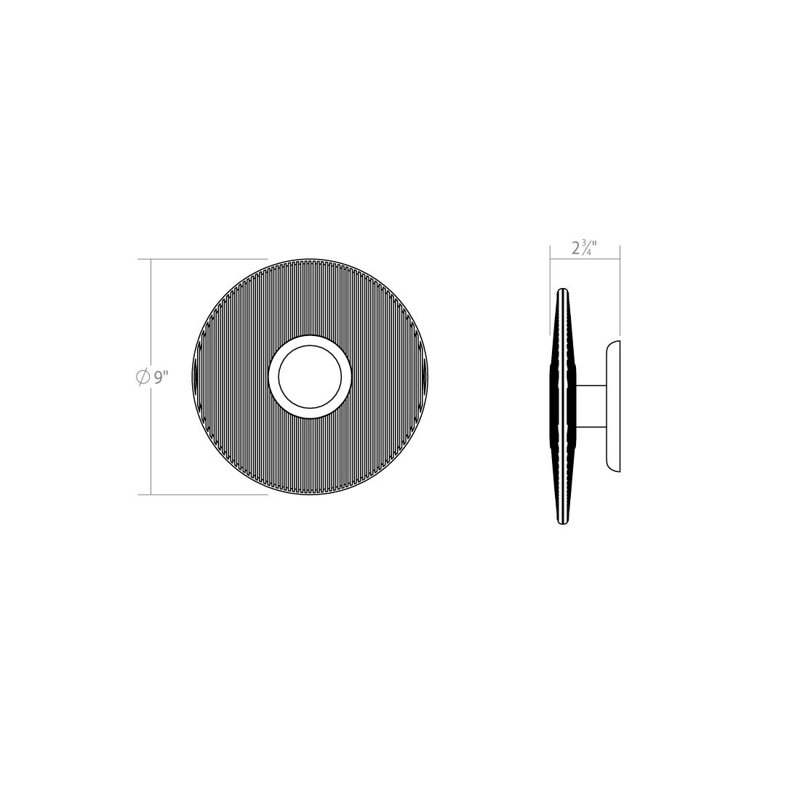 Meclisse 1 - Light LED Flush Mounted Sconce, Polished Chrome, Clear