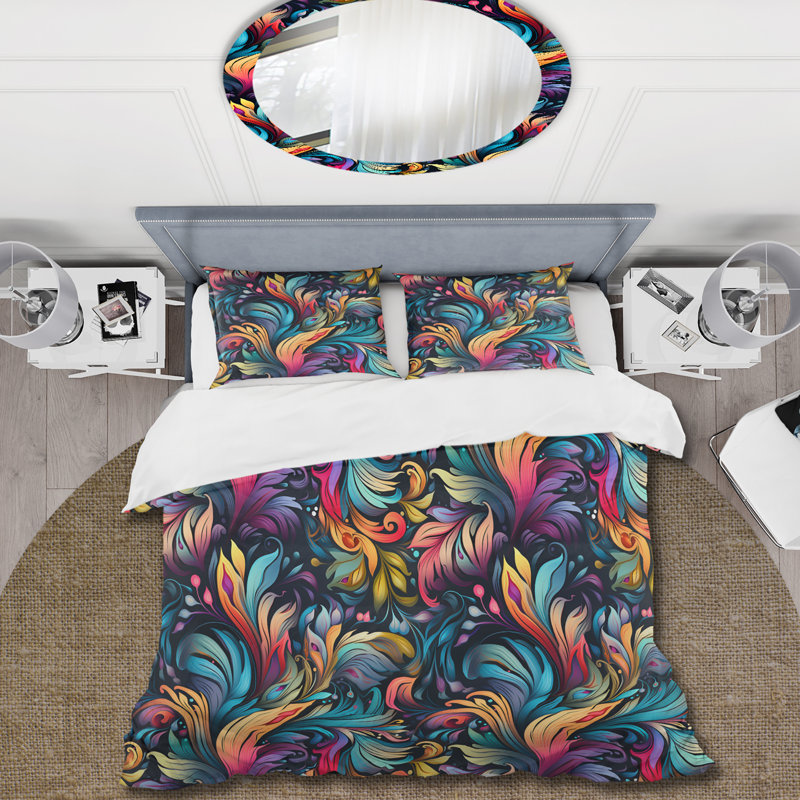 Literie artistique Boho, Housse de couette pour très grand lit et 2 très