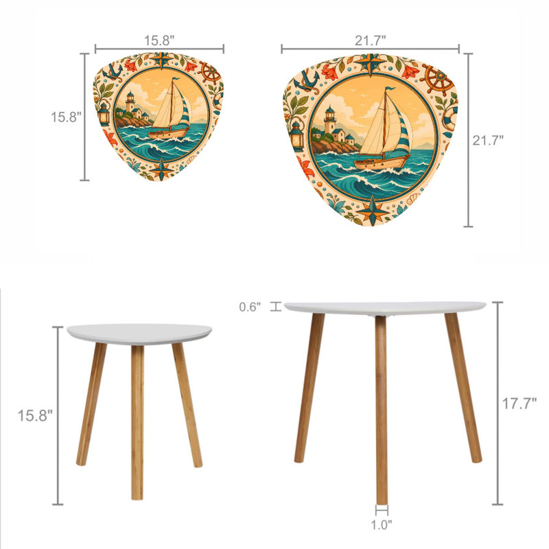 Ensemble de 2 tables basses gigognes Triangle