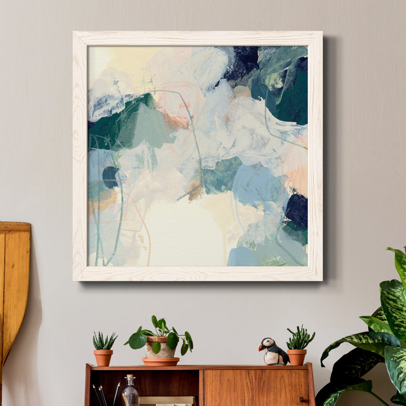 Cloud Gesture II - Toile encadrée de qualité supérieure - prête à être accrochée, Blanc, H 27,5 po x l 27,5 po x P 1,5 po