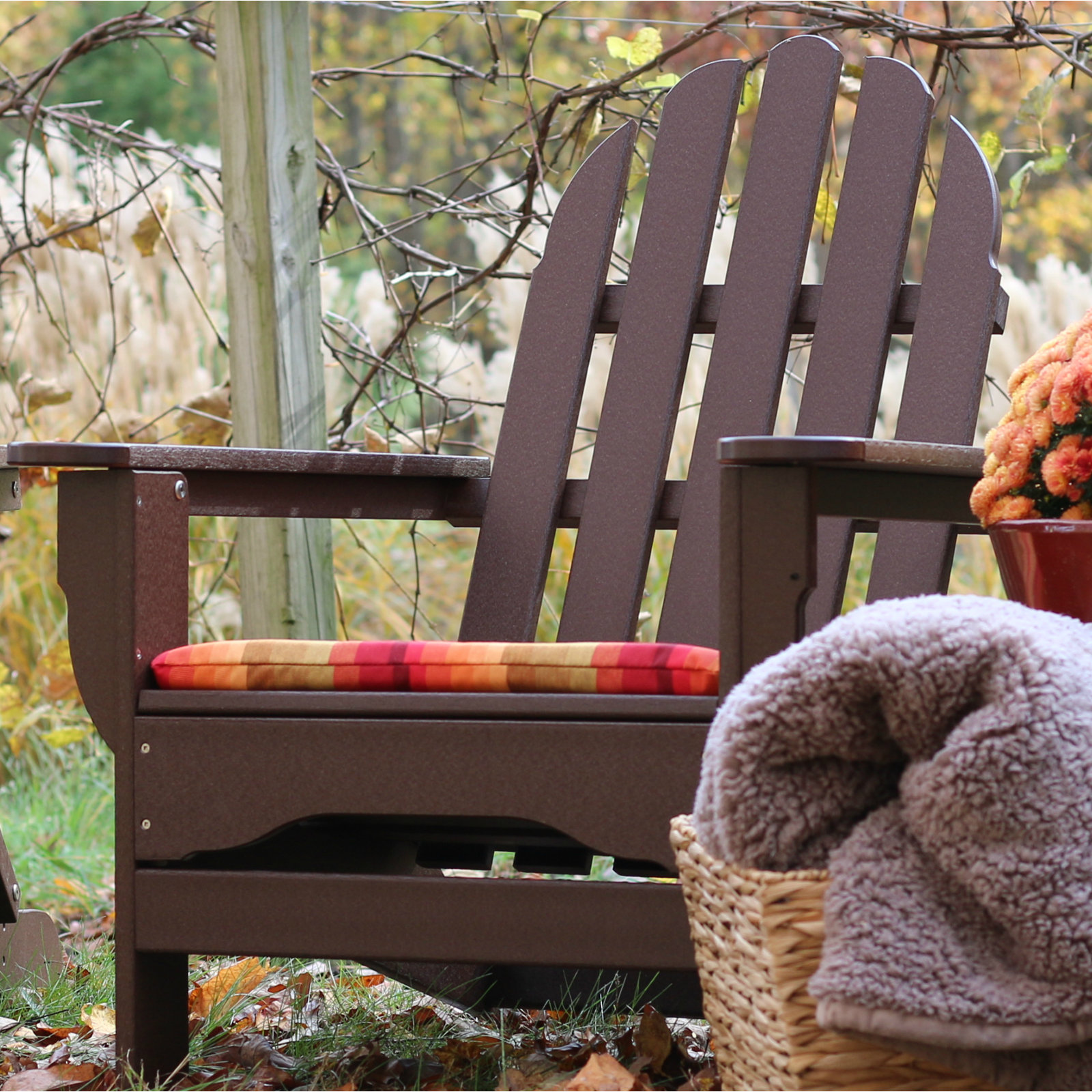 Leighton Foldable Adirondack Chair, Chocolate