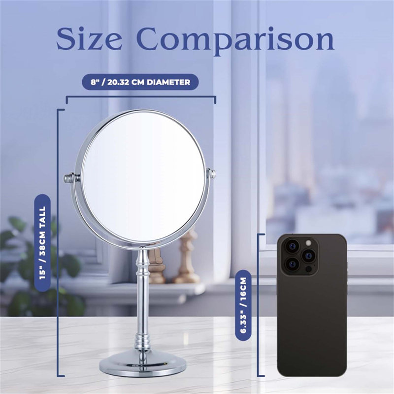 Demetrias Metal Mirror, 38cm H x 20cm W, Chrome