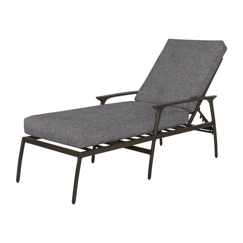 Amari Outdoor Chaise Lounge, Cast Slate Sunbrella® Plainweave, Carbon