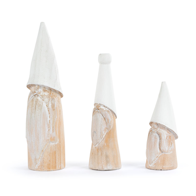 Wood Decorative Gnomes - 3 Assorted