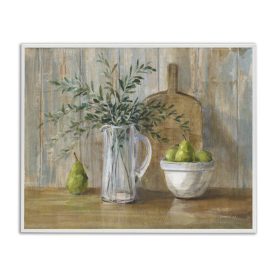 «August Grove® Rustic Pears Still Life», art de la giclée encadrée par Danhui Nai