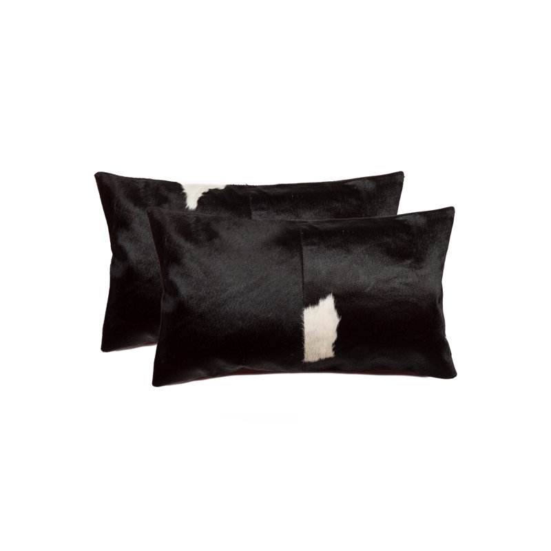Coussin Torino Kobe | 2 pièces | Noir et blanc | 12 po x 20 po, Noir / blanc