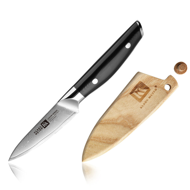 Couteau d'office 3,5 po Klaus Meyer Luxor (avec gaine en bois)