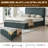 Queen Hydraulic Lift Up Storage Upholstered Platform Bed With Curved Headboard, No Box Spring Needed, Green-1062150347-1062150341