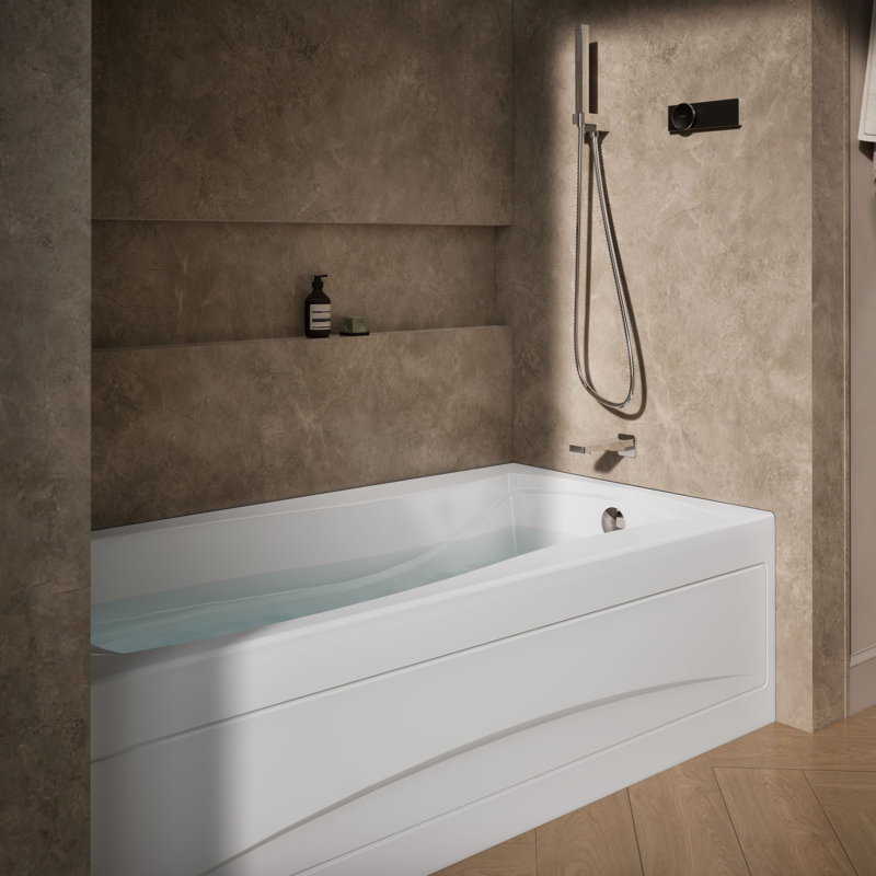 Baignoire tourbillon 72 "x 36" Mariposa®, Blanc, À droite