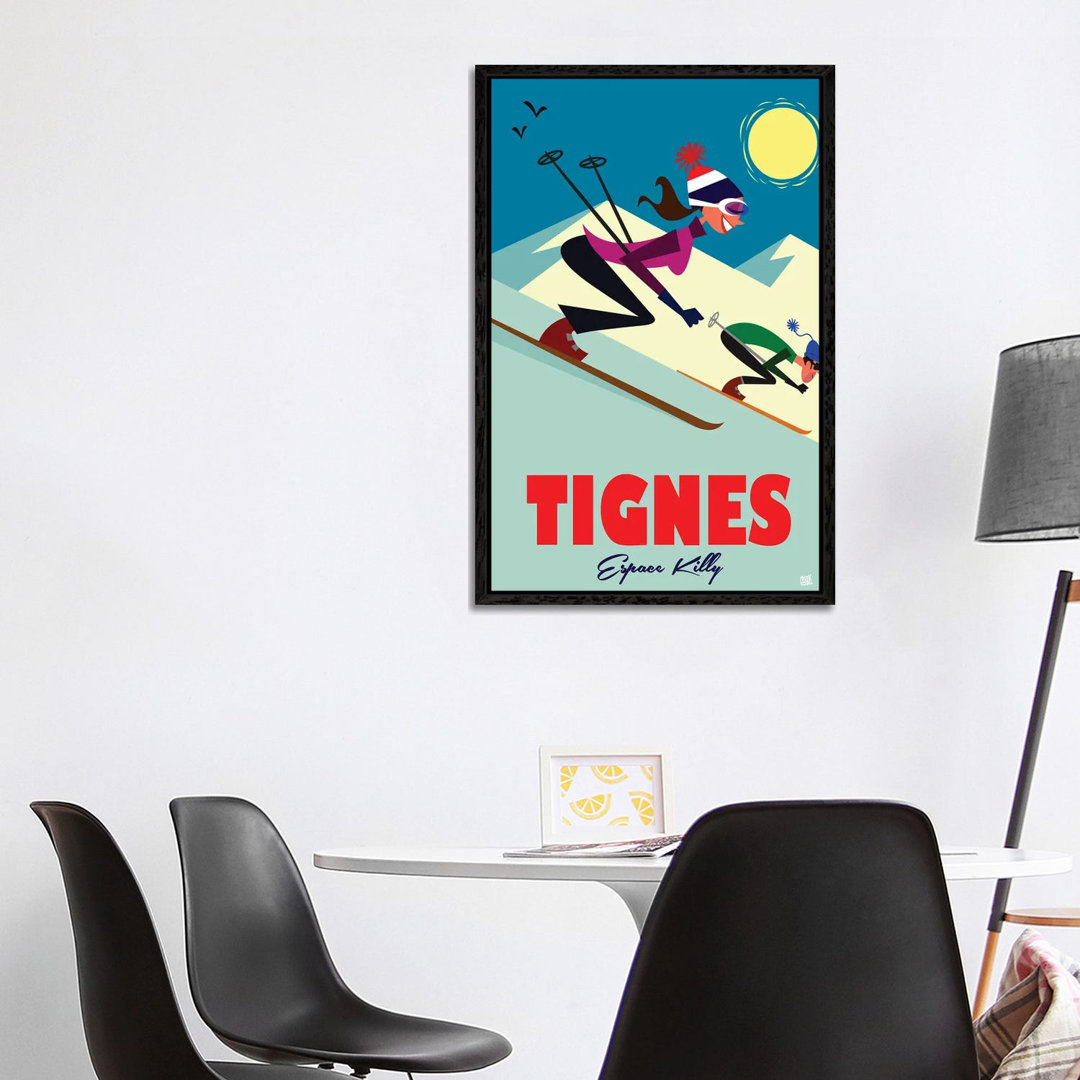 Tignes Espace Killy von Gary Godel - Galerie-umwickelte Leinwand Giclée auf Leinwand