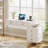 Kevonne Retractable Rectangle Computer Desk with 5 Drawers