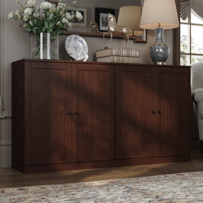 Palace Imports Premium 100% Solid European Oak Hardwood Modular Dining Room Sideboard with Shaker Doors – 64" Wide, 35.75" Tall