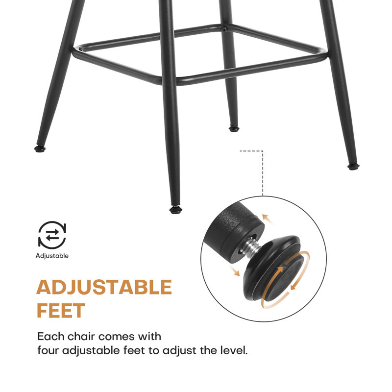 Cane Back Upholstered Counter & Bar Stool, Black, Bar Stool (29" Seat Height), 2