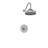 Elegance Rainfall Shower Set with Round Shower Head and Round Valve, Chrome-121486134