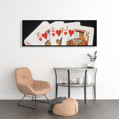 Heart Royal Flush Closeup Print On Canvas