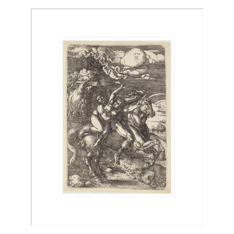 «Abduction of Proserpine on a Unicorn» par Albrecht Dürer, impression giclée sur cadre, H 16,75 po x l 13,52 po