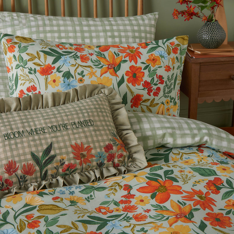 Meadowhaze Cotton Blend Floral Duvet Cover Set with Pillowcases Included, Double Duvet Cover + 2 Standard Pillowcases