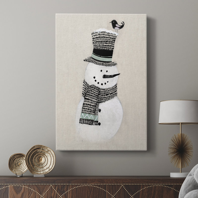 Bonhomme de neige des Fêtes - Cavas enveloppés de galerie, H 18 po x l 12 po