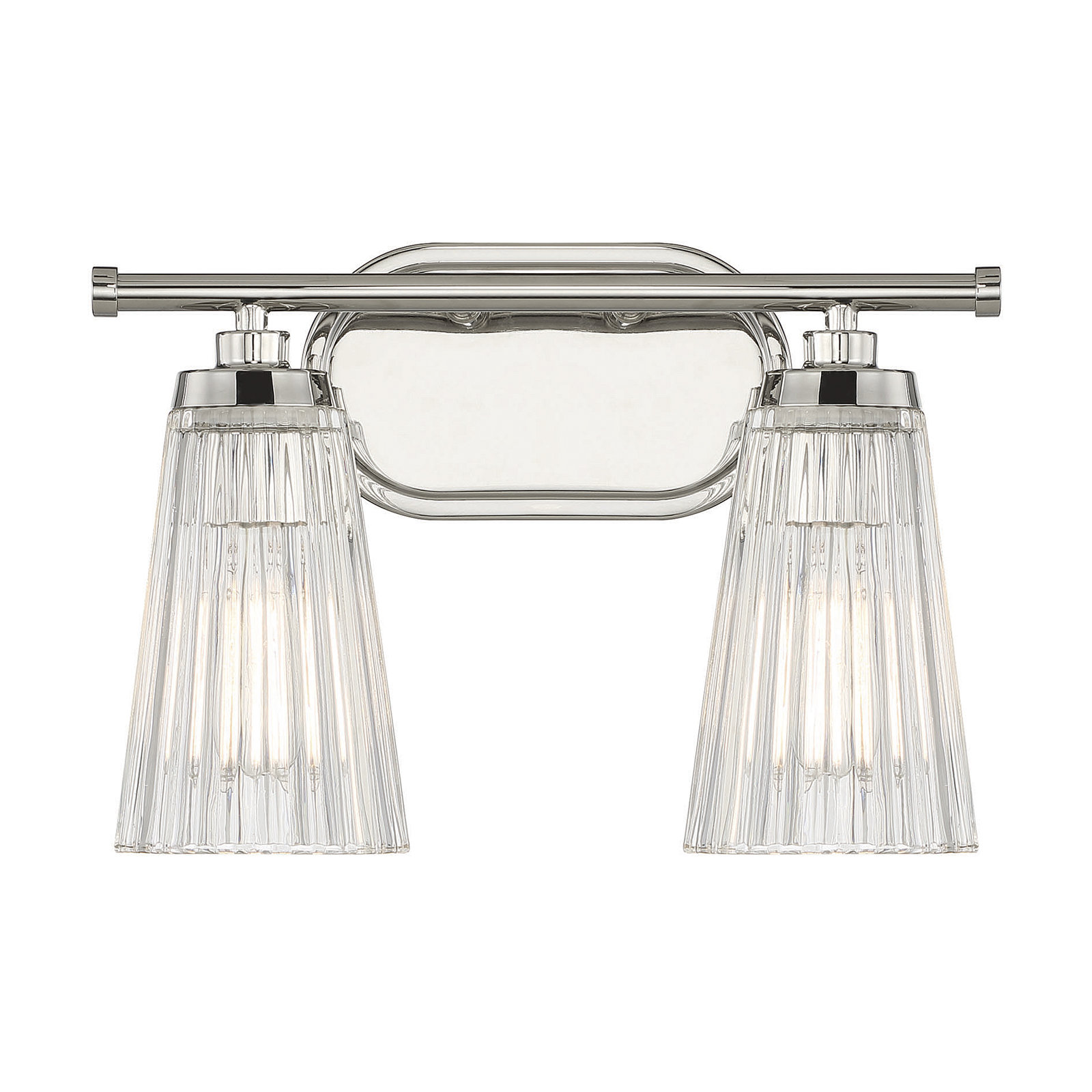 Jeanie Dimmable Vanity Light, Nickel, 2 Lights, 10" H x 14" W x 14" D