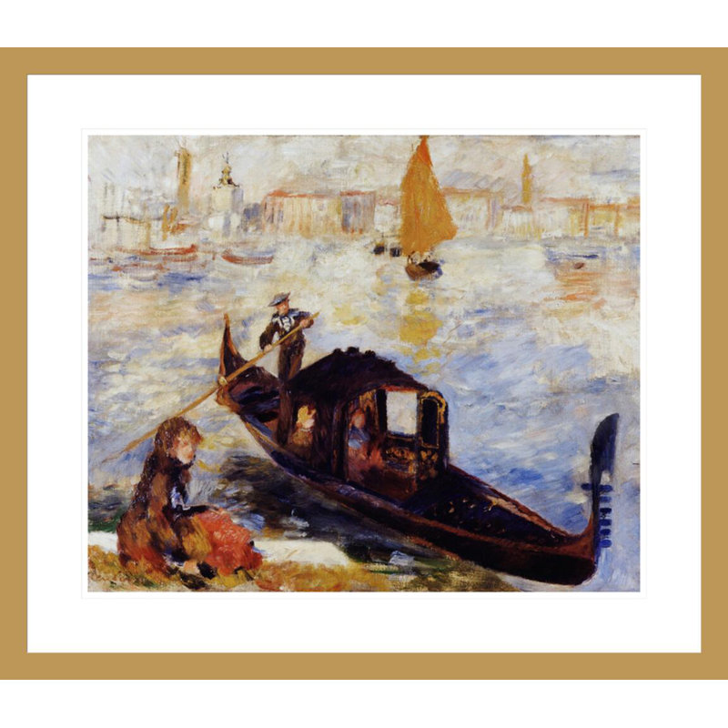 «Gondola on the Grand Canal in Venice» par Pierre-Auguste Renoir, impression giclée encadrée, H 23,5 po x l 27,03 po
