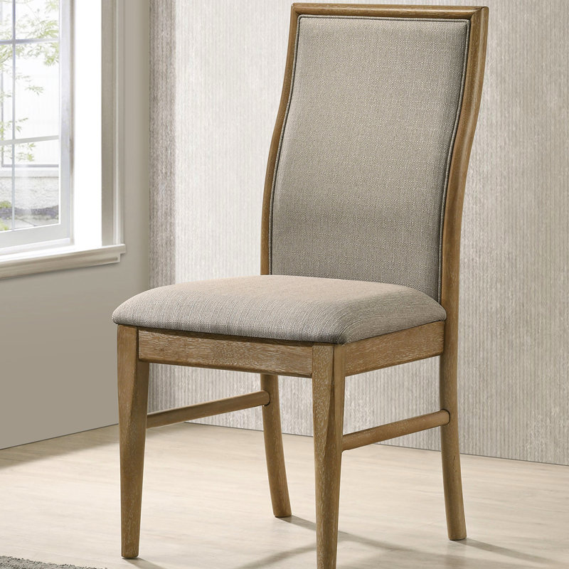 Chaises d'appoint rembourrées Barley pour salle à manger, ergonomiques, en bois d'hévéa, assise en mousse, 2 chaises, confort optimal, structure en bois d'hévéa