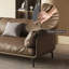 Causeuse coussin en cuir véritable Coffee-1590037638